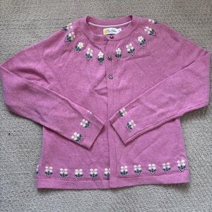 Mini Boden flower embroidered cardigan
